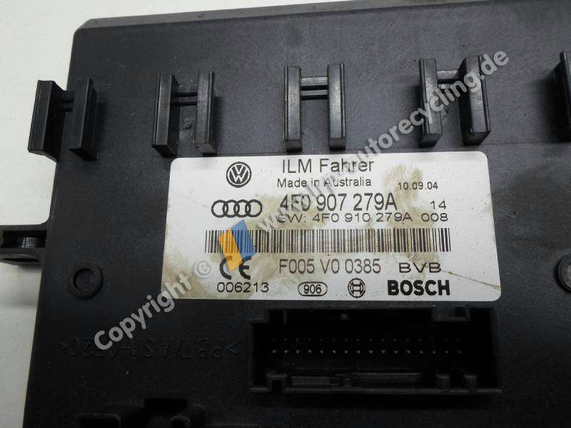 Audi A6 4F Bj.2004 Steuergerät Bordnetz links 4F0907279A Bosch F005V00385